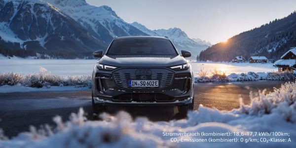 Audi Q6 e-tron im Wintergebrige