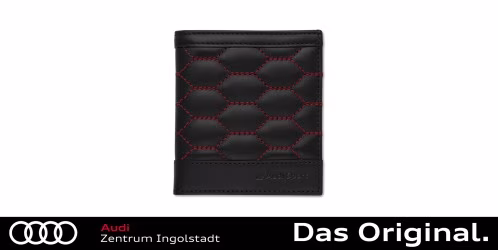 Original Audi Sport Minibörse Leder, Herren, schwarz-rot  3152201300
