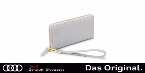 Original Audi Geldbörse Leder mit Handschlaufe, Damen, grau 3152400200