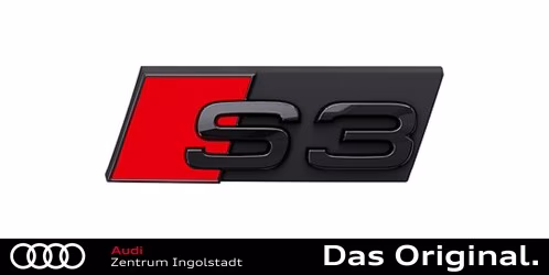 Original Audi S3 Schriftzug in Schwarz für die Front 8Y0071805