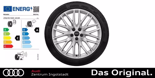 Original Audi Q5 / SQ5 (FY) 20 Zoll Sommerkomplettradsatz im 10-Y-Speichen-Design, Galvanosilber Metallic 8 J x 20, 255/45 R 20 101W Michelin Latitude Sport 3 AO Original Audi Q5 / SQ5 (FY) 20 Zoll Sommerkomplettradsatz im 10-Y-Speichen-Design, Galvanosilber Metallic 8 J x 20, 255/45 R 20 101W Michelin Latitude Sport 3 AO