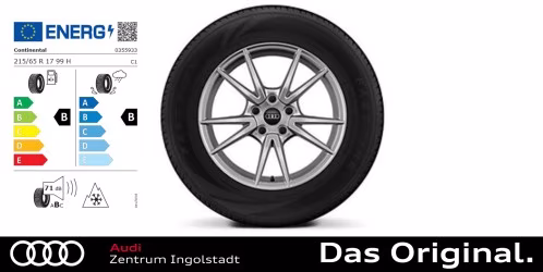 Original Audi Q3 (FJ) 18 Zoll Winterkomplettradsatz 5-Doppelspeichen brillantsilber Continental WinterContact TS 870 P 215/65 R17 99H
