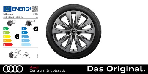 Original Audi A6 e-tron Winterkomplettradsatz 5-Doppelspeichen-Prägung 20 Zoll Bridgestone LM005 235/45 R20 100H XL / 265/40 R20 104H XL Original Audi A6 e-tron Winterkomplettradsatz 5-Doppelspeichen-Prägung 20 Zoll Bridgestone LM005 235/45 R20 100H XL / 265/40 R20 104H XL