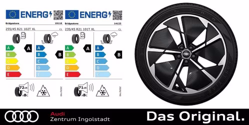Original Audi Q4 Sportback e-tron / Q4 e-tron 21 Zoll Sommerkomplettradsatz 5-Arm-Rotor-Aero, schwarz, glanzgedreht Original Audi Q4 Sportback e-tron / Q4 e-tron 21 Zoll Sommerkomplettradsatz 5-Arm-Rotor-Aero, schwarz, glanzgedreht