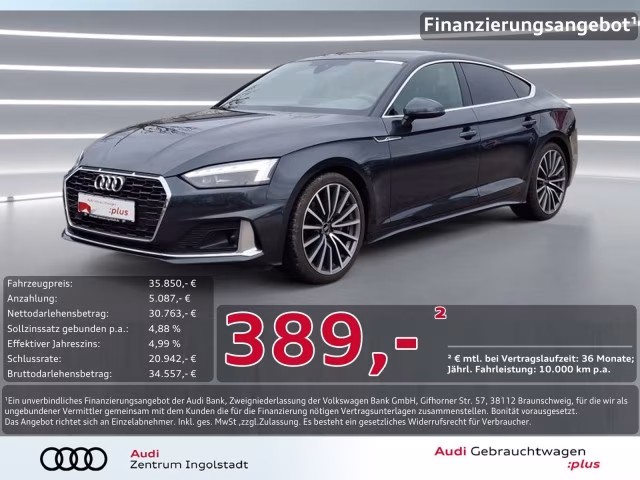 Audi A5 Sportback 40 TFSI MATRIX ACC 19&amp;quot; KAM advanced