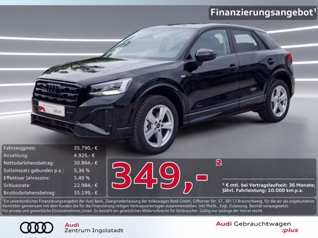 Audi Q2 40 TFSI qu S line AHK ACC NAVI Opt-schw+ Kam.