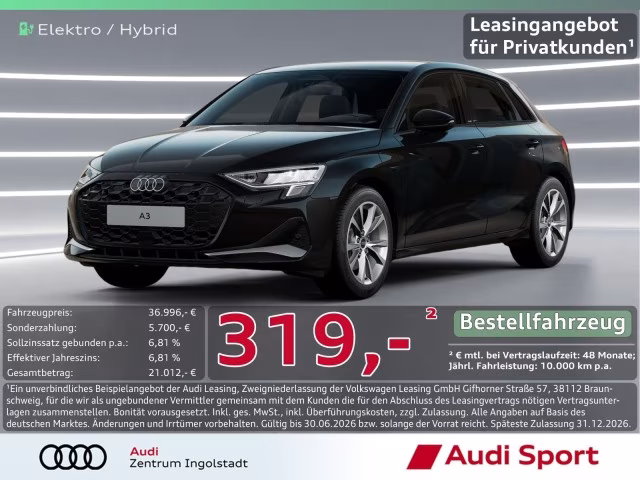 Audi A3 Sportback TFSI e PDC+ Virtual UPE 47.080,-