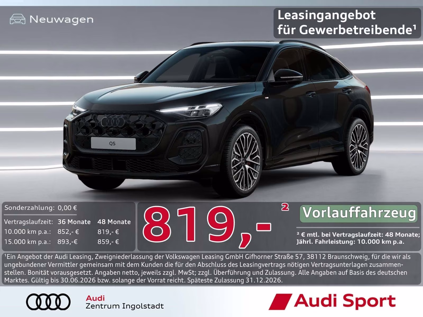 Sportback TDI qu Tech pro Luft UPE 104.590.-