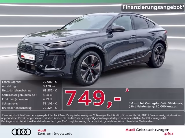 Audi Q6 Sportback e-tron qu S line edition one Tech-p