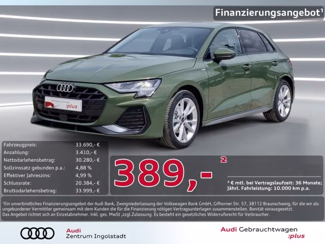Audi A3 Sportback 30 TDI S line HuD ACC virtual Sonos