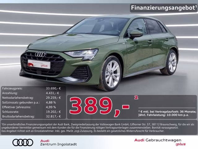Audi A3 Sportback 30 TDI S line HuD ACC virtual Sonos