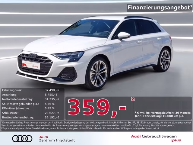 Audi A3 Sportback 35 TFSI 2x S line LED AHK ACC SONOS