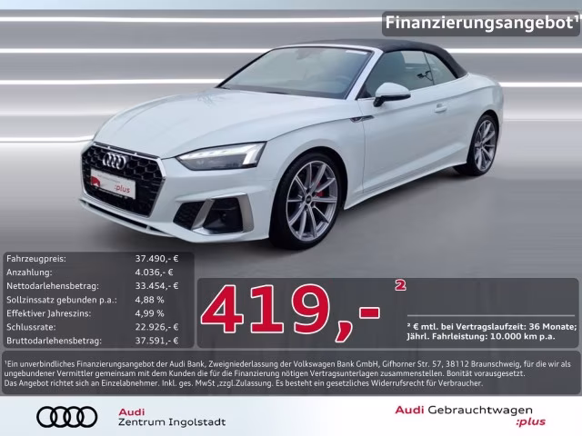 Audi A5 Cabriolet 40 TFSI qu S line MATRIX NAVI Kam.