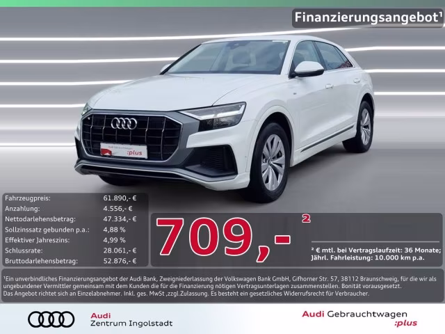 Audi Q8 55 TFSI e qu S line AHK Luftfahrw. Leder Kam.