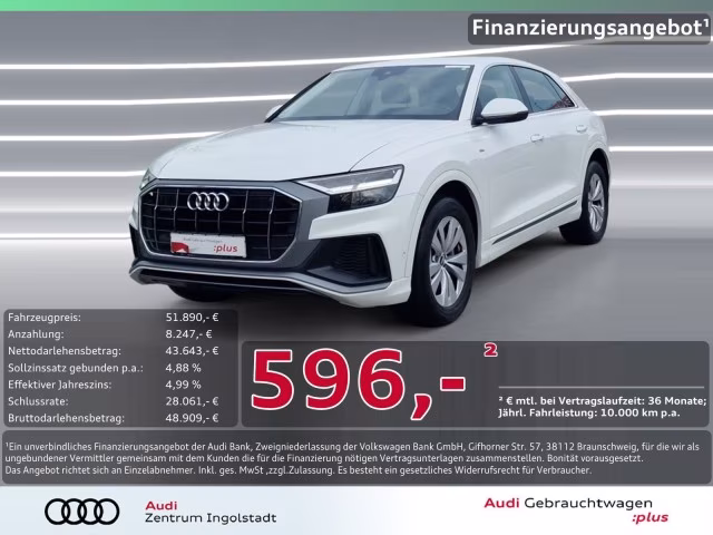 Audi Q8 55 TFSI e qu S line AHK Luftfahrw. Leder Kam.