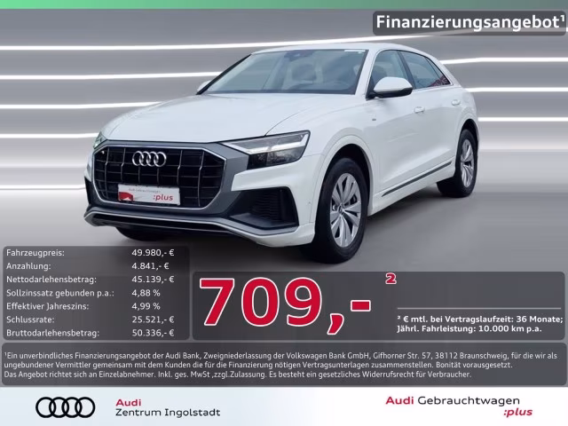 Audi Q8 55 TFSI e qu S line AHK Luftfahrw. Leder Kam.