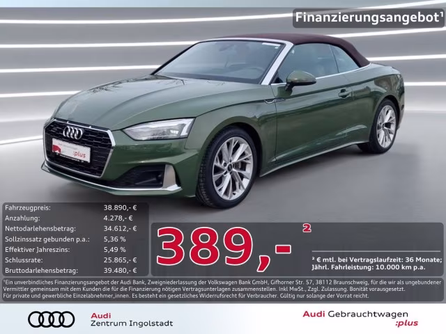 Audi A5 Cabrio 40 TDI qu S-Sitze LED MASSAGE advanced