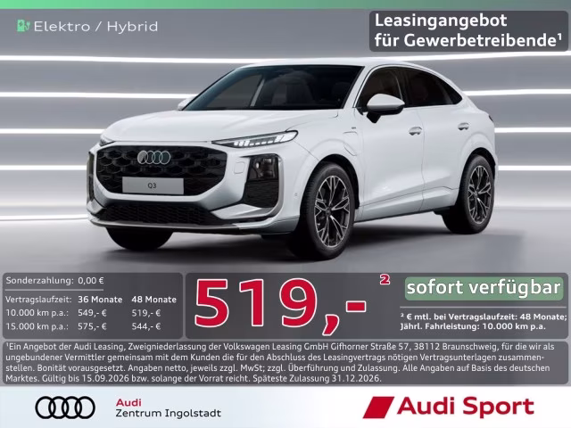 Audi Q3 Sportback e-hybrid Tech+ LED AHK UPE 65.375,-