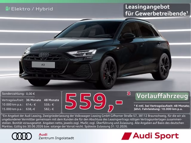 Audi A3 Sportback TFSI e S line MATRIX UPE 62.755,-