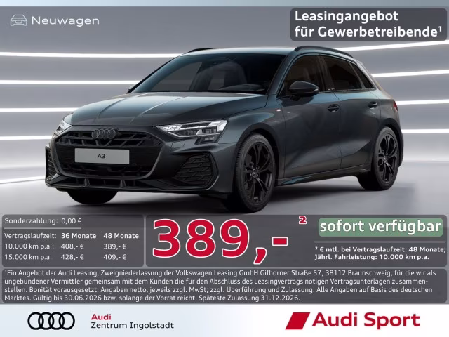 Audi A3 Sportback TFSI S line MATRIX AHK UPE 50.755,-