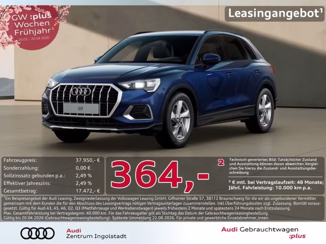 Audi Q3 35 TFSI ACC Virtual Memory NAVI+ Kam Advanced