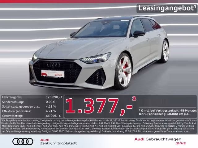Audi RS6 Avant performance AHK PANO STHZG B&amp;amp;O LASER