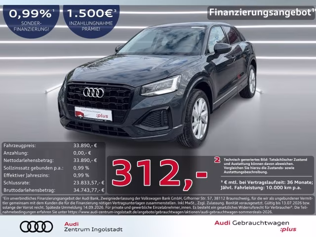 Audi Q2 40 TFSI qu LED NAVI ACC KAMERA PDC+ advanced