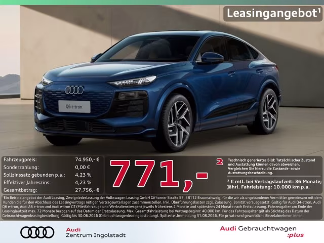 Audi Q6 e-tron Sportback qu Tech pro AHK B&amp;amp;O LUFT 21&amp;quot;