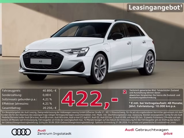 Audi A3 Sportback 40 TFSI e AHK Kam LED HuD advanced