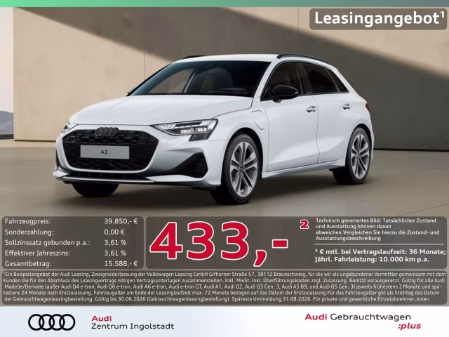 Audi A3 Sportback 40 TFSI e AHK Kam LED HuD advanced