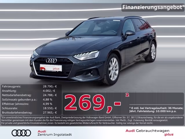 Audi A4 Avant 30 TDI AHK VIRTUAL+ LED SHZ NAVI PDC+