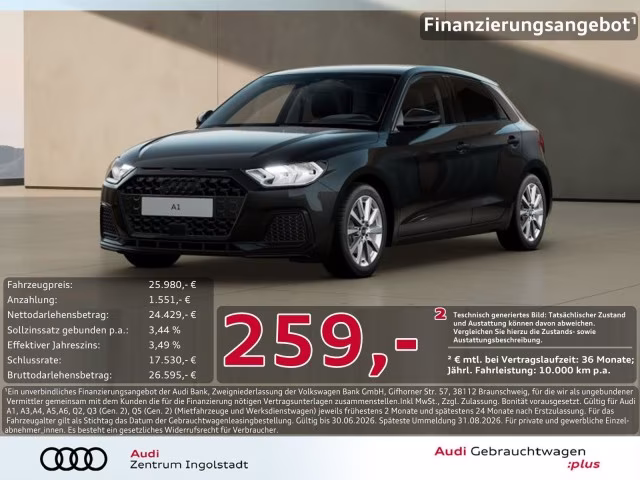 Audi A1 Sportback 30 TFSI Optik-schw.+ NAVI+ advanced