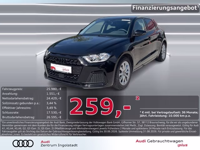 Audi A1 Sportback 30 TFSI Optik-schw.+ NAVI+ advanced