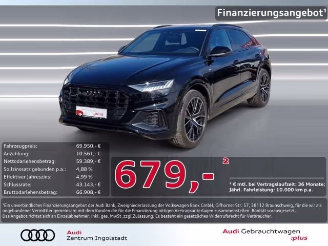 Audi Q8 55 TFSI qu S line MATRIX PANO Luft AHK B&amp;amp;O
