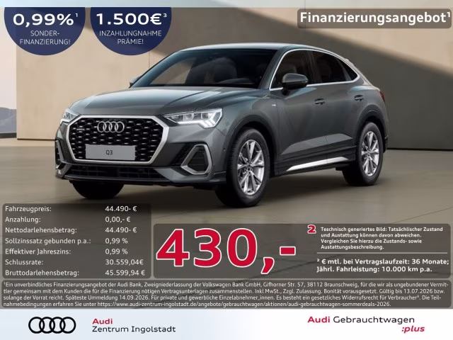 Audi Q3 Sportback 40 TDI qu S line LED Kamera ACC 18&amp;quot;