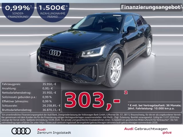 Audi Q2 40 TFSI qu S line LED KAMERA AHK ACC PDC+ 18&amp;quot;