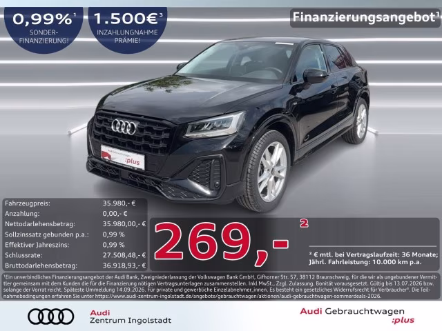 Audi Q2 40 TFSI qu S line LED KAMERA AHK ACC PDC+ 18&amp;quot;