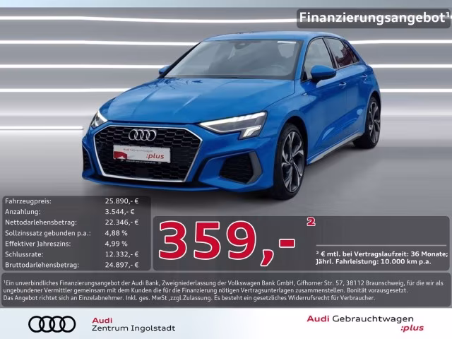 Audi A3 Sportback 30 g-tron S line LED HuD ACC SHZ
