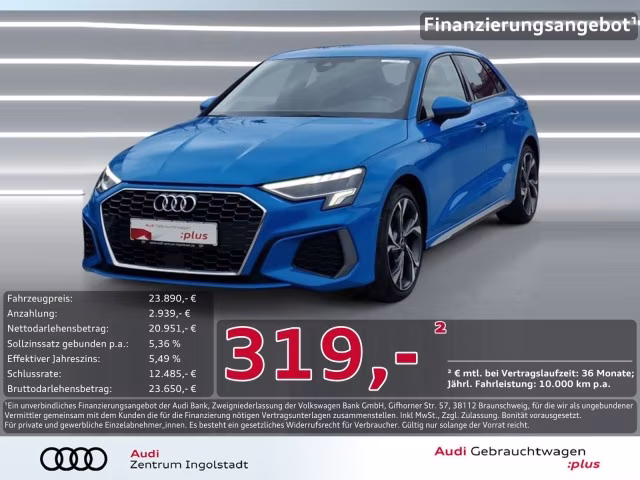 Audi A3 Sportback 30 g-tron S line LED HuD ACC SHZ