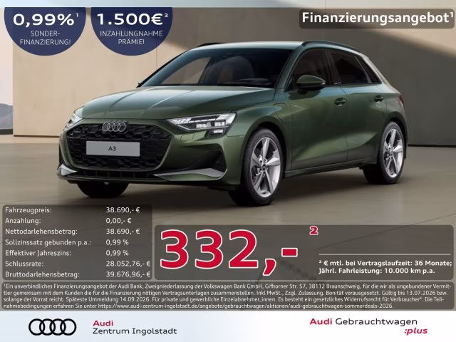 Audi A3 Sportback 40 TFSI e advanced MATRIX AHK SONOS