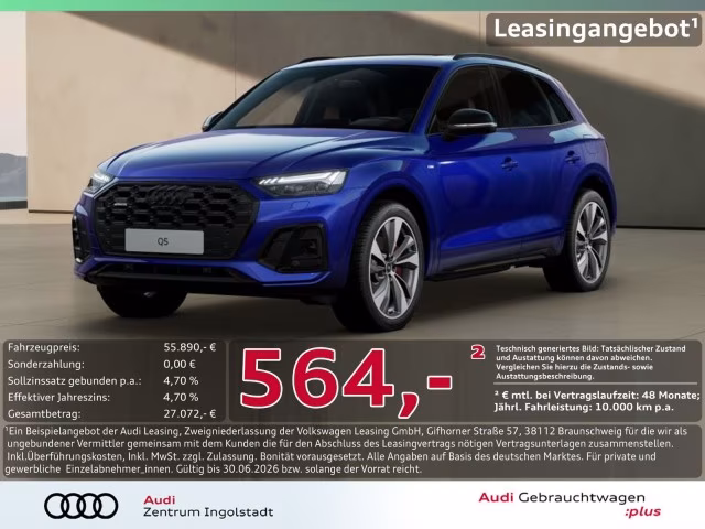 Audi Q5 55 TFSI e qu S line MATRIX AHK PANO 360° ACC