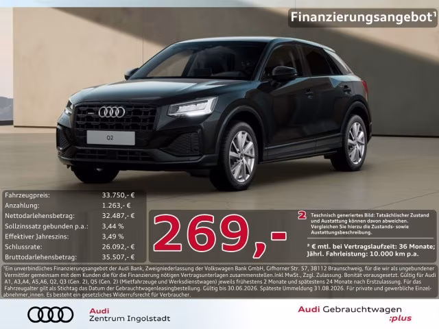 Audi Q2 40 TFSI qu advanced KAMERA ACC PDC Optik-schw