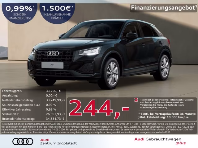 Audi Q2 40 TFSI qu advanced KAMERA ACC PDC Optik-schw