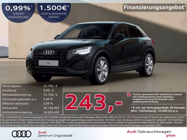 Audi Q2 40 TFSI qu advanced KAMERA ACC PDC Optik-schw
