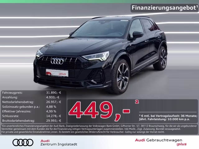 Audi Q3 45 TFSI e S line LED AHK KAMERA ACC PDC+ 19&amp;quot;