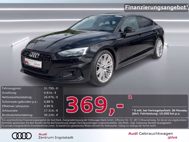 Audi A5 Sportback 40 TDI qu advanced Kam PDC Navi 19&amp;quot;