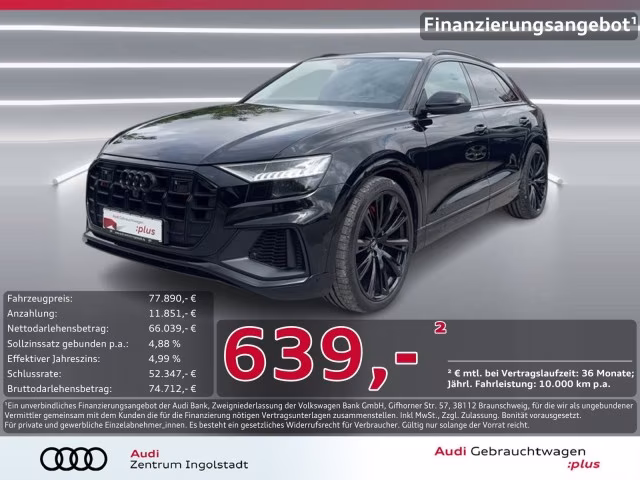 Audi SQ8 TFSI AHK PANO Luft STHZG MATRIX B&amp;amp;O 360° 23&amp;quot;