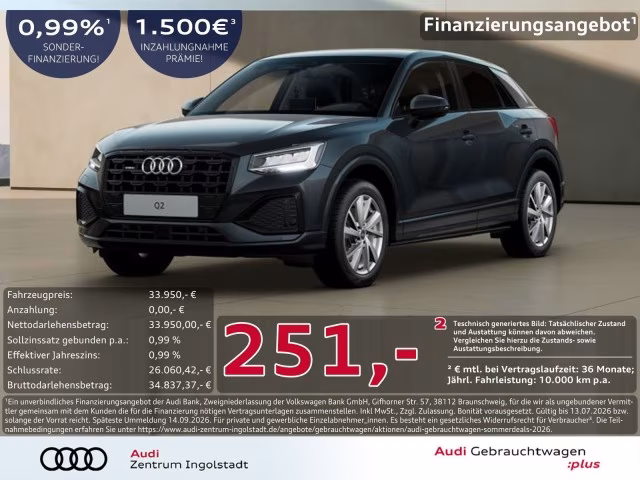 Audi Q2 40 TFSI qu advanced LED PDC ACC Kam Navi 17&amp;quot;
