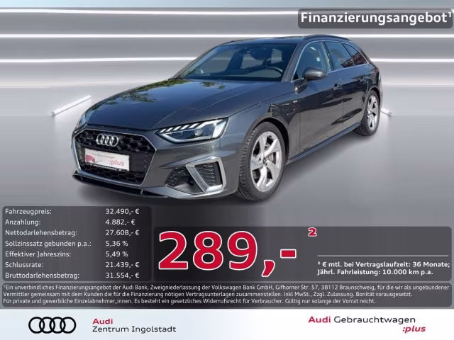 Audi A4 Avant 40 TFSI qu S line AHK PANO LED NAVI 18&amp;quot;