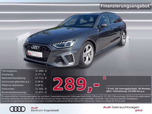 Audi A4 Avant 40 TFSI qu S line AHK PANO LED NAVI 18&amp;quot;